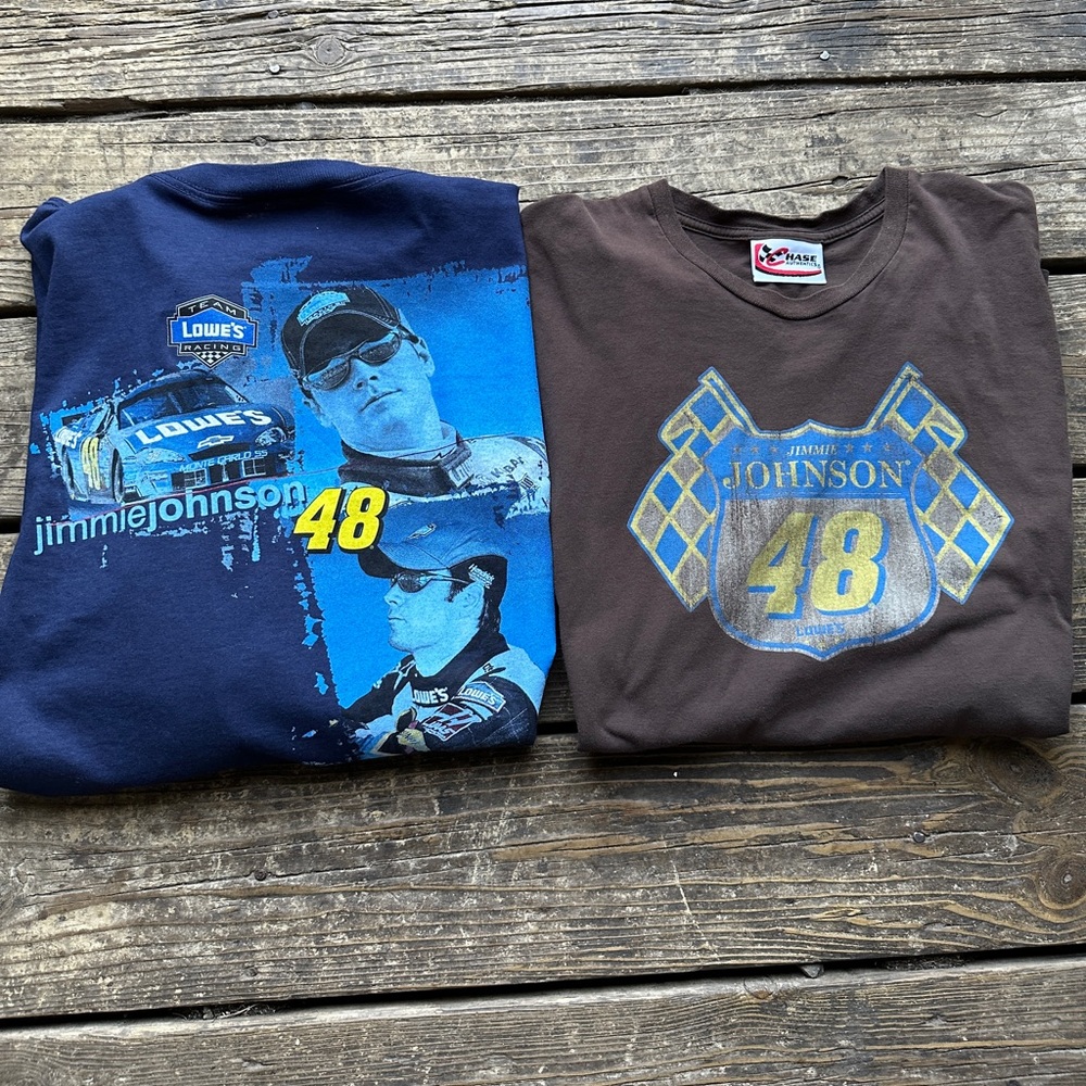Pair of vintage Jimmie Johnson shirts